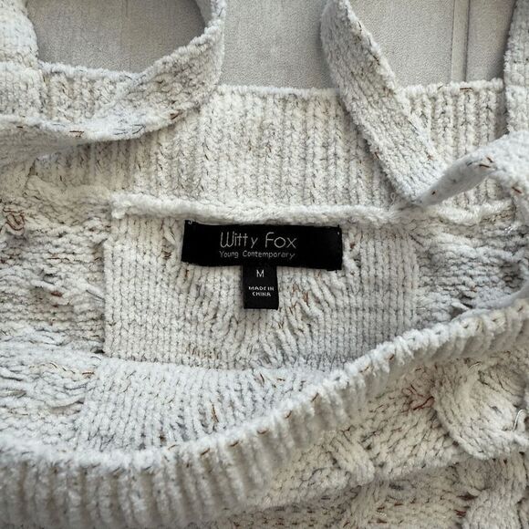 Witty Fox Nordstrom Cropped Chunky Sweater Tank Top M Multicolor Stretch Blouse - Picture 4 of 4